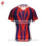 Navy Blue / Red Rugby Jersey Custom Made Sublimation Rugby Football Shirt thumbnail-3