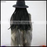 Artificial Fur Gilet Open Front Womens Light Brown Faux Fur Vest thumbnail-4