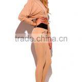 Lady Khaki Beige Banded High Waisted Skinny Pants thumbnail-4