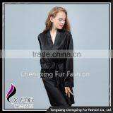 CXLLSP04 Black Sexy Silk Night Robe Homewear Sleepwear thumbnail-4