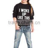 High Quality Soft Comfort Pure Cotton Kids Girls Oversized Sweatshirt Pullover thumbnail-4