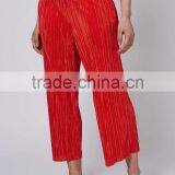 Women Clothing Latest Fashion Pleated Casual Red Fashion Pant Jogger Pant thumbnail-2