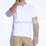 High Quality Custom Cotton Slim Fit Plain White Polo T-shirt thumbnail-1