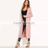 Pink Longline Duster Cotton Fabric Trench Coat Wide-waisted Casual Clothing Women thumbnail-2