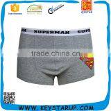 Superman Pattern Boxers Grey Solid Underwear for Male