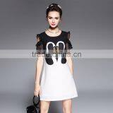 Z&M New women latest fashion dress cartoon dress Sheath dress