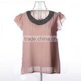 Chiffon Short Sleeve Blouses Woman Blouses and Tops thumbnail-4