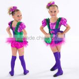2017 new-kids ballet tutu-colourful foil spandex kids dress