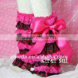 Kids Hot Pink Black Lace Petti Warmers With Hot Pink Bow LM53B5 thumbnail-1