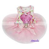 White Light Pink Rose Flower Heart Crystal Party Dress Small Pet Dog Clothes XS-L thumbnail-1