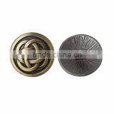 Custom Round Antique Bronze Chinese Knot Pattern Carved Sewing Metal Buttons thumbnail-3