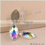 Sew on Fish Eye ab Rhinestones Beads Crystal Glass Beads AB Color With Two Holes or Not thumbnail-2