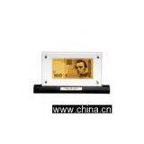 Ukraine Gold Banknote Wooden Base thumbnail-1