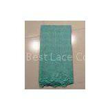 African Net Embroidery Lace Fabrics , Aqua Blue thumbnail-1