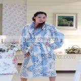 Jacquard Big Leaf Coral Fleece for Ladies Robe thumbnail-3