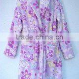 Pink ladies belt type coral fleece bathrobe