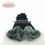 Suede cut and sewn gloves faux fur gloves winter warm gloves for women