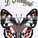 Women 100% Cotton Short Sleeve Slim Fit T-shirt With Butterfly Printing thumbnail-2