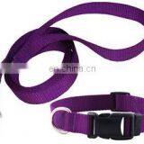 Cheap New Design Dark Pink Make Leather Dog Collar and Leash thumbnail-2