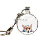Schnauzer Dog Keychain Glass Cabochon Husky Corgi Lovely Dog Key Ring Glass Dome Pet Custom Photo Key Chains Jewelry Key Holder thumbnail-3