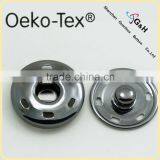 6 Hole Hand Sew on Snap Button With Shiny Gun Metal Color