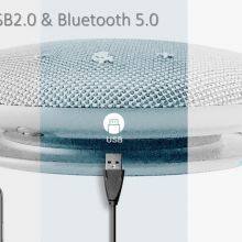 Hotrain FX600UB Grey Portable Omni-directional USB Bluetooth Conference Microphone Speaker With Mics for Conference Meeting Entertainment thumbnail-3