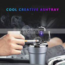 Carest Car Accessories Portable LED Light Car Ashtray Universal Cigarette Cylinder Holder Car Styling 2021 thumbnail-3