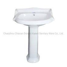 Bathroom Sanitary Ware Ceramic One Piece Pedestal Basin thumbnail-2