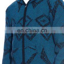 Plain Men Zipper Hoodie Intarsia Cashmere Cardigan thumbnail-3