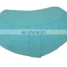 100% Cotton for Yoga Buckwheat Filled Meditation Crescent Cushion thumbnail-4