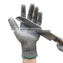 PU Coating Palm Glass Fiber Resistant HPPE Cut Resistant Gloves thumbnail-1