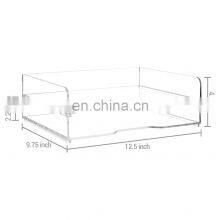 Clear Acrylic Stackable Desktop Document Trays 2 Tier Office File Folder Storage Organizers thumbnail-4