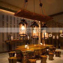 Vintage Solid Wood Chandelier Antique Lighting Old Style Light Pendant LED Lamp