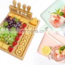 Bamboo Cheese Board and Knife Set Large Charcuterie Boards Set Cheese Tray Platter for Unique House Warming Gifts thumbnail-5