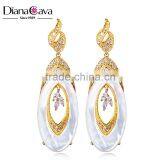 New 2016 Trend Gun White Gold Plated Natural Shell Piece Oval Shape Drop Earrings thumbnail-2