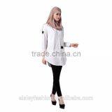 Women Summer White Shirt Muslim Long Shirts Turkish Islamic Arab Kaftan Muslim Shirt High Quality B043 thumbnail-6