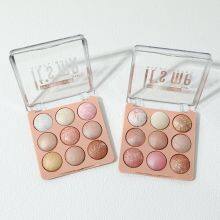 Factory OEM 9 Color High Pigment Make up Bronze Highlight Baked Palette Cosmetic La Sombra De Ojos thumbnail-4