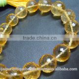 citrine quartz faceted round beads