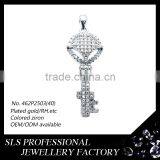 Jewelry Metal Factory Shengleishi in Guangzhou Directly Selling Rhodium Plated Silver Key Pendant for Chirstmas Gift thumbnail-2