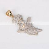2016 Newest Designl Hip Pop 10k Gold Dolls Pendant With Real Diamond Necklace thumbnail-3
