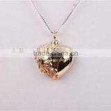 Fashion Hollow Heart Pendant 14k Gold Jewelry Christmas Best Gift thumbnail-2