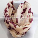 Wholesale Hot Hit New Pattern Butterfly Printing Polyester Cotton Infinity Scarf thumbnail-4