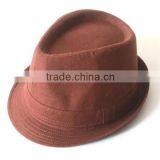 Hot Sale New Brown Cheap Men Short Brim Fedora Hat thumbnail-1