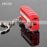 3D Mini Bus Shaped Customized Printing Promotional Souvenir Double-deck London Bus Keychain thumbnail-6