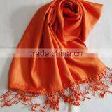 Satin Weave Pure Silk Shawl and Scarf in Wide Range of Colors... thumbnail-3