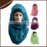 >>FACTORY Best Selling Fashion Women Plain Muslin Hijab Scarf/ thumbnail-1