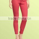 2016 wholesale price branded ladies sexy skinny red jeans