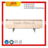 Reclaimed Modern Design Oak Veneer Long Wood TV Cabinet thumbnail-1