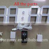 Remote 5" Large White Led Clock With Calendar,temperature and Alarm Function thumbnail-3