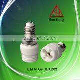 Hot Sale E14 to G9 Adapter Ceramic Lampholder / Haohong Factory Price / Made in China / High Temperature Resistant